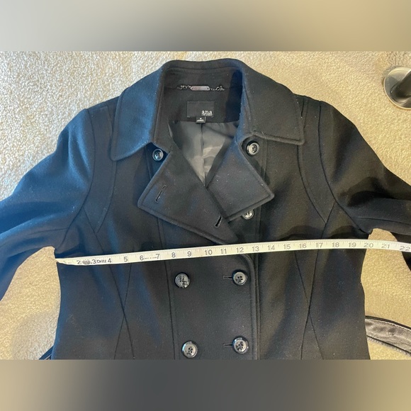 A.N.A A new Approach wool long double breast coat Black size: M - Picture 13 of 15